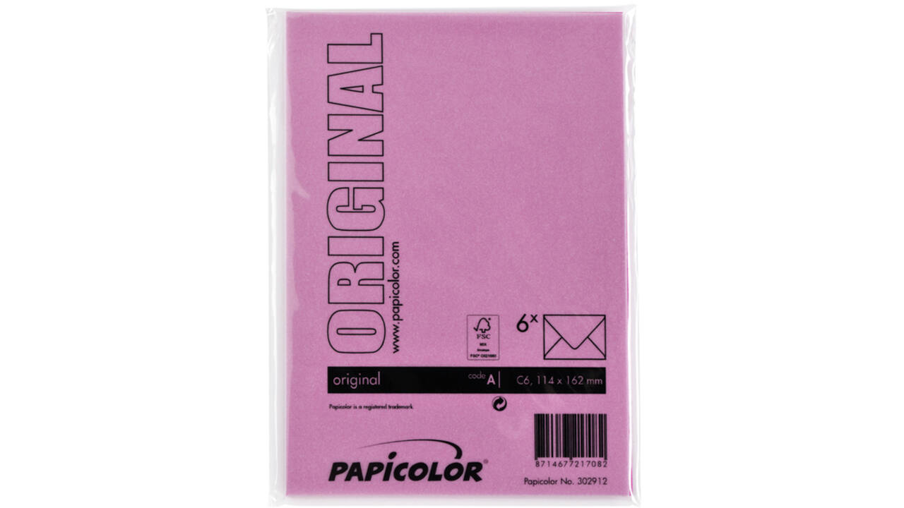 Envelop Papicolor C6 114x162mm felroze
