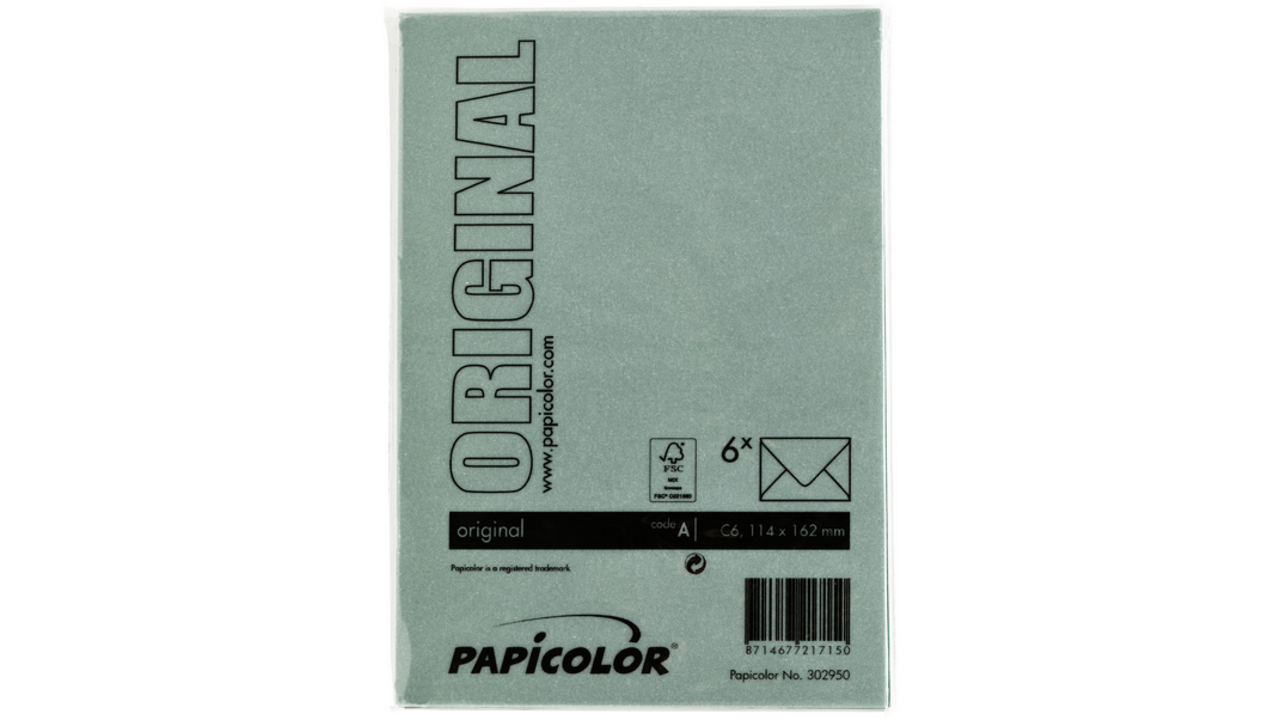 Envelop Papicolor C6 114x162mm dennengroen