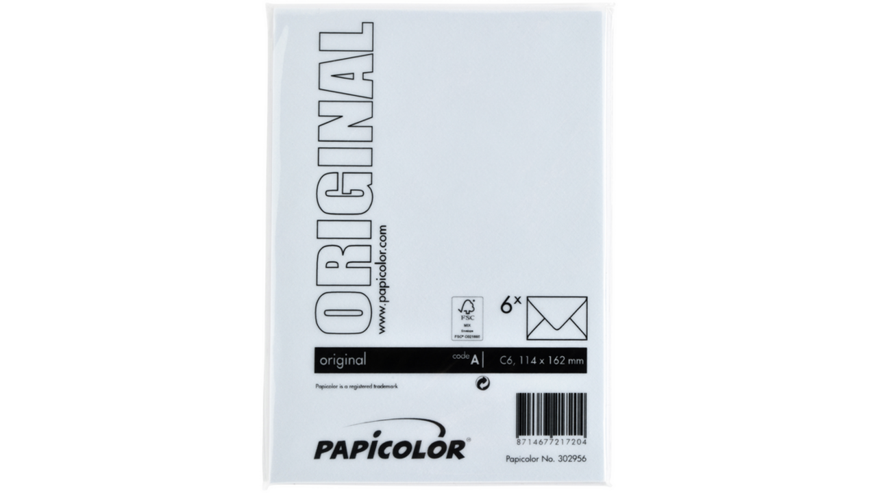 Envelop Papicolor C6 114x162mm babyblauw