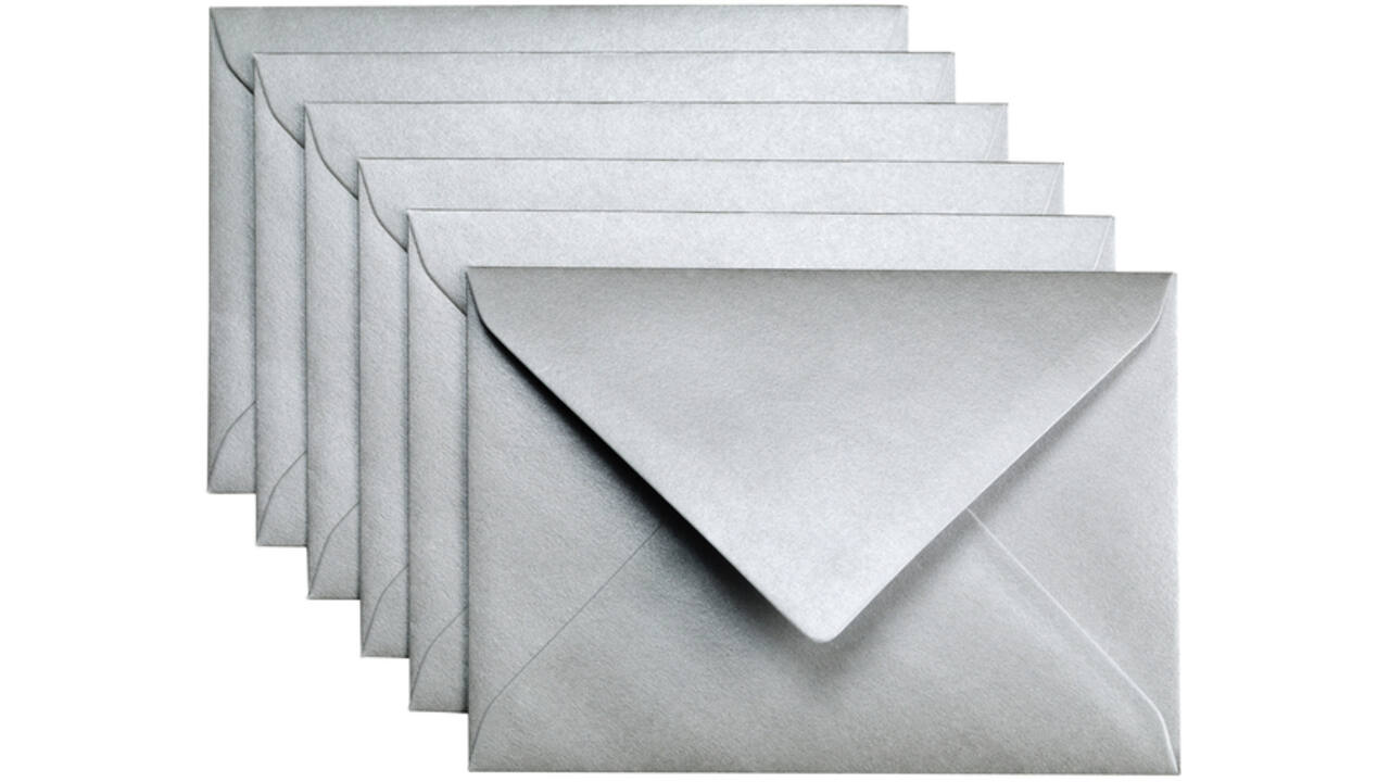 Envelop Papicolor C6 114x162mm metallic zilver