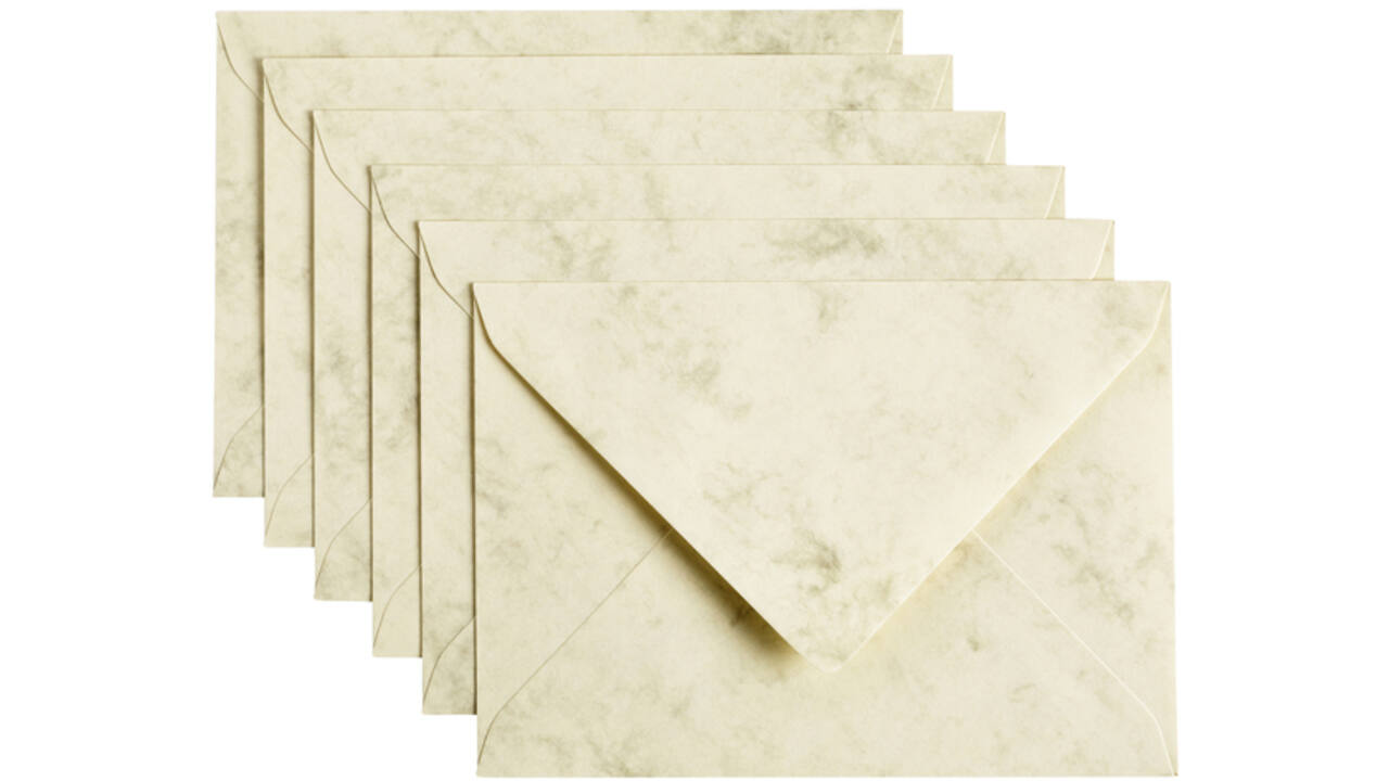Envelop Papicolor C6 114x162mm marble ivoor