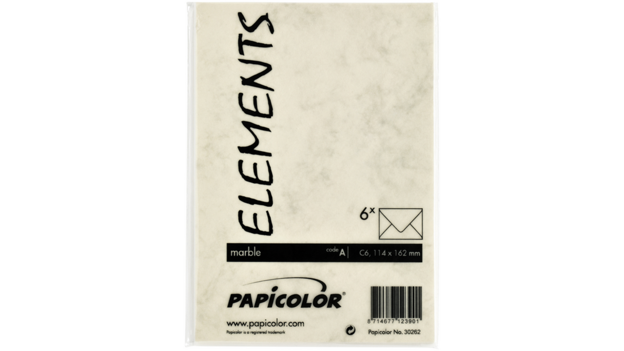 Envelop Papicolor C6 114x162mm marble ivoor