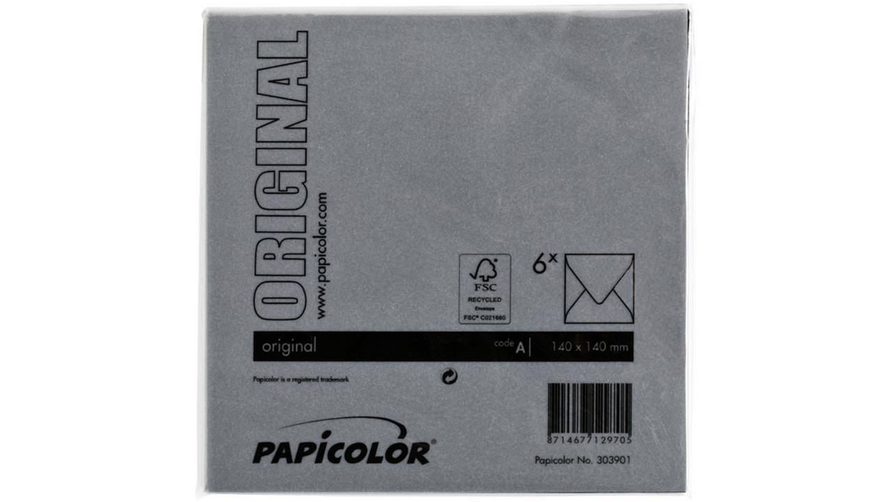 Envelop Papicolor 140x140mm ravenzwart