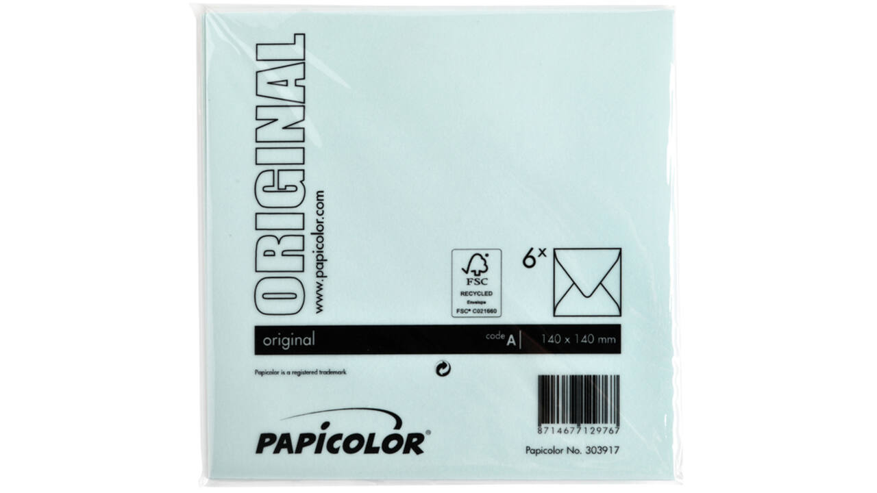 Envelop Papicolor 140x140mm zeegroen
