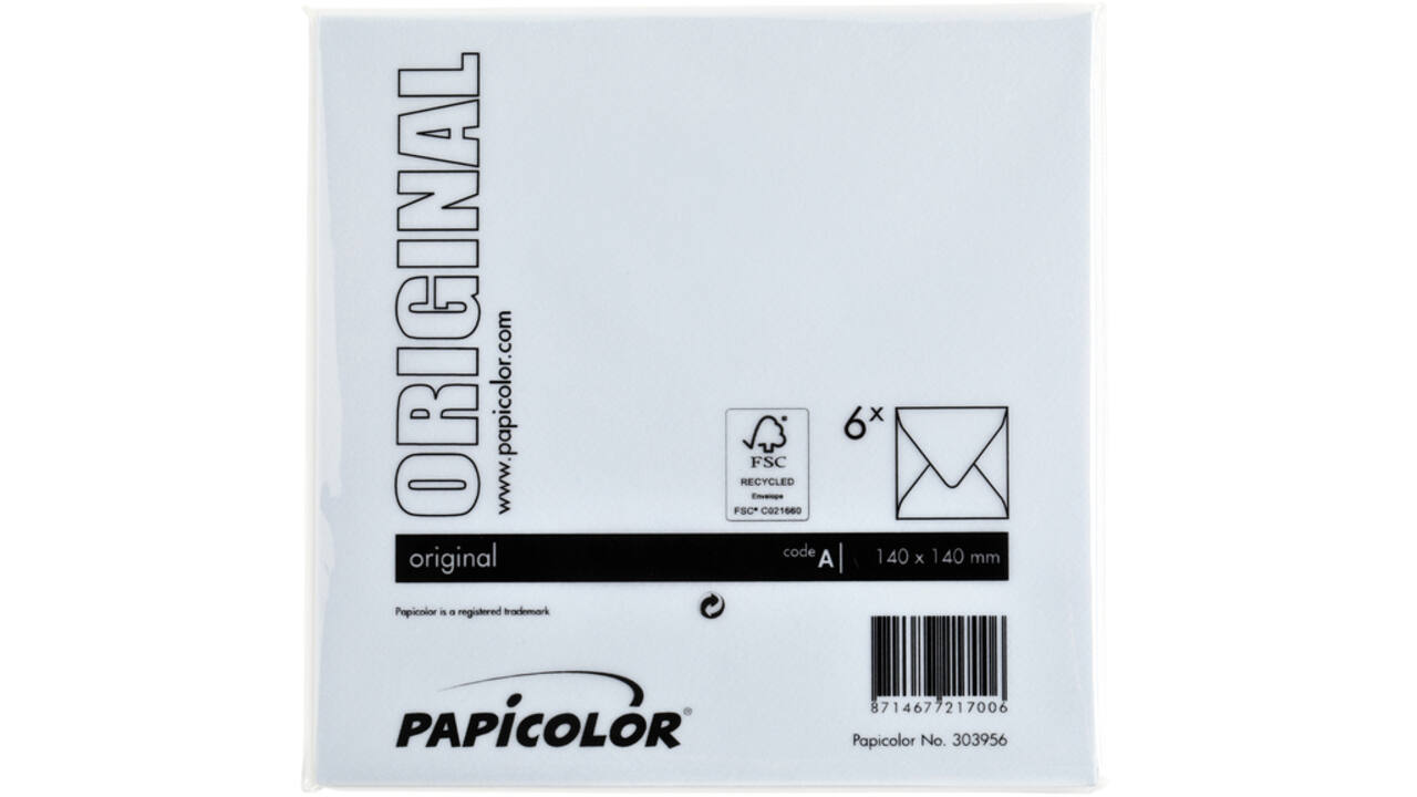 Envelop Papicolor 140x140mm babyblauw