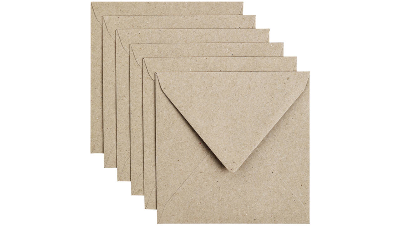 Envelop Papicolor 140x140mm kraft grijs