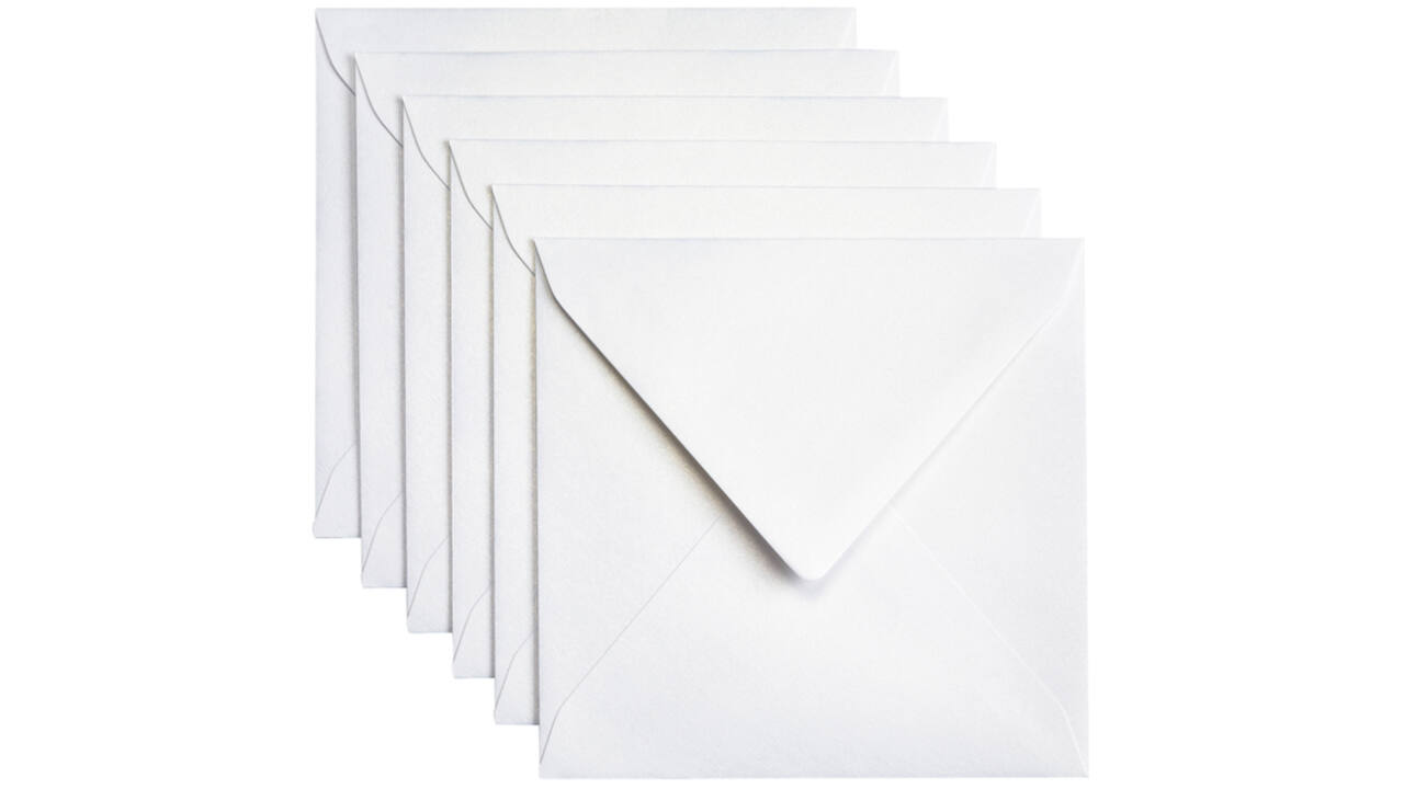 Envelop Papicolor 140x140mm metallic parelwit