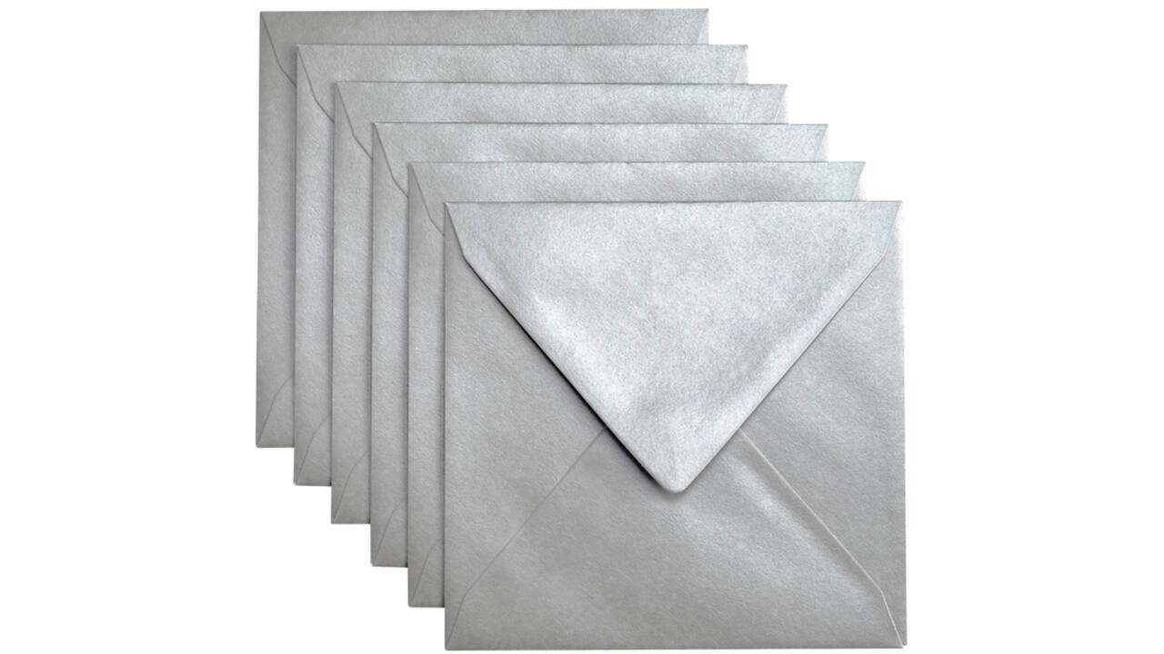 Envelop Papicolor 140x140mm metallic zilver