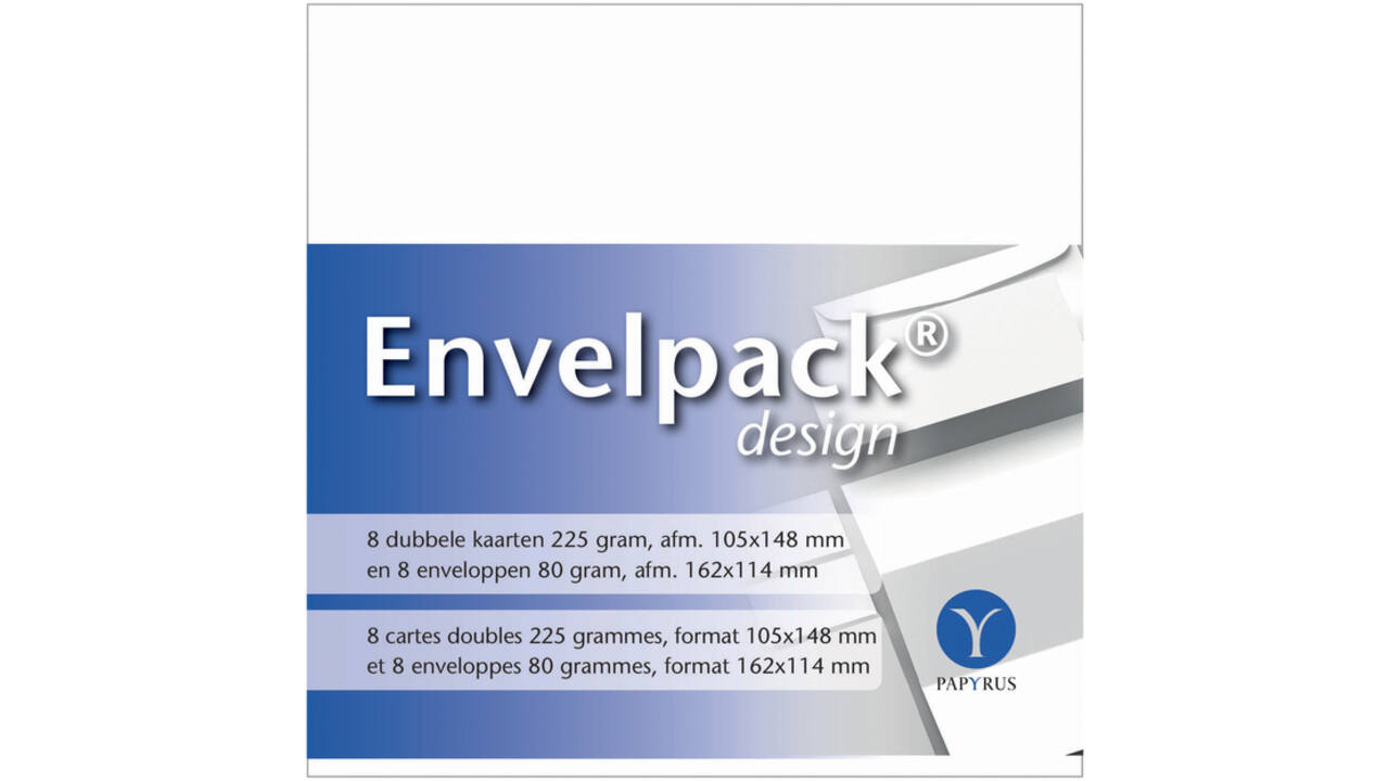 Dubbele kaart Papyrus Envelpack Design C6 114x162mm wit 894436
