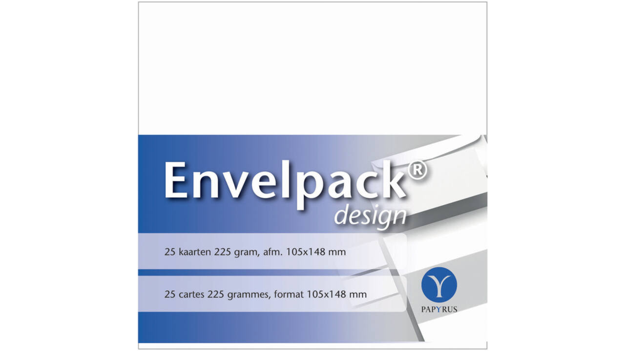 Enkele kaart Papyrus Envelpack Design A6 105x148mm wit 894426