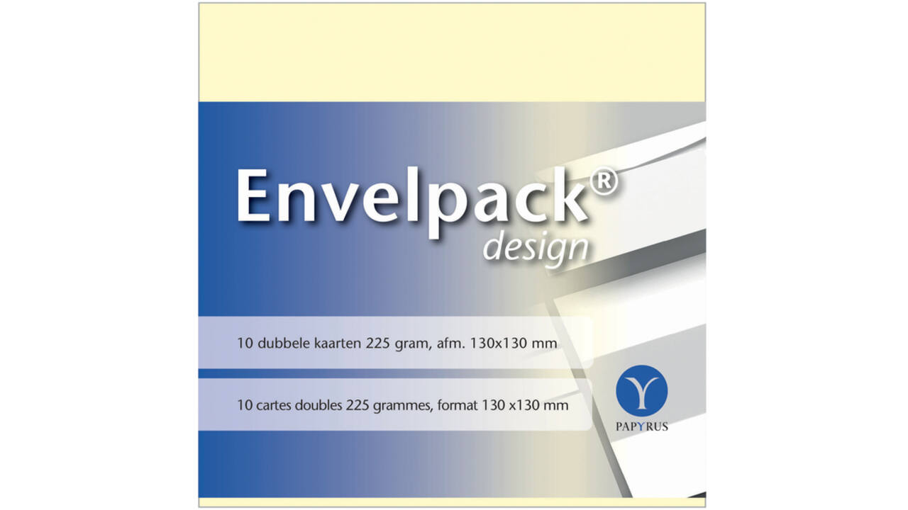 Dubbele kaart Papyrus Envelpack Design vierkant 130x130mm ivoor 894460