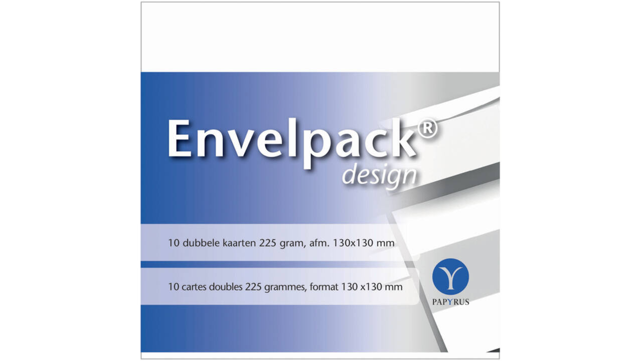 Dubbele kaart Papyrus Envelpack Design vierkant 130x130mm wit 894466