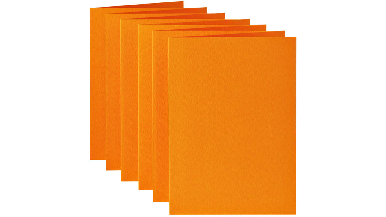 Correspondentiekaart Papicolor dubbel 105x148mm oranje pak à 6 stuks