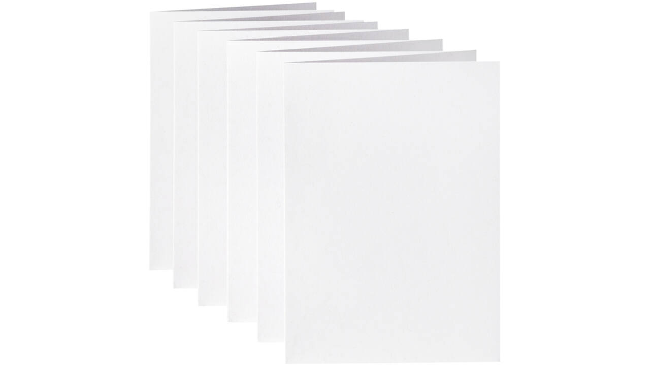 Correspondentiekaart Papicolor dubbel 105x148mm kraft wit pak à 6 stuks