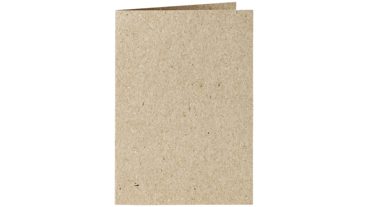 Correspondentiekaart Papicolor dubbel 105x148mm kraft grijs pak à 6 stuks