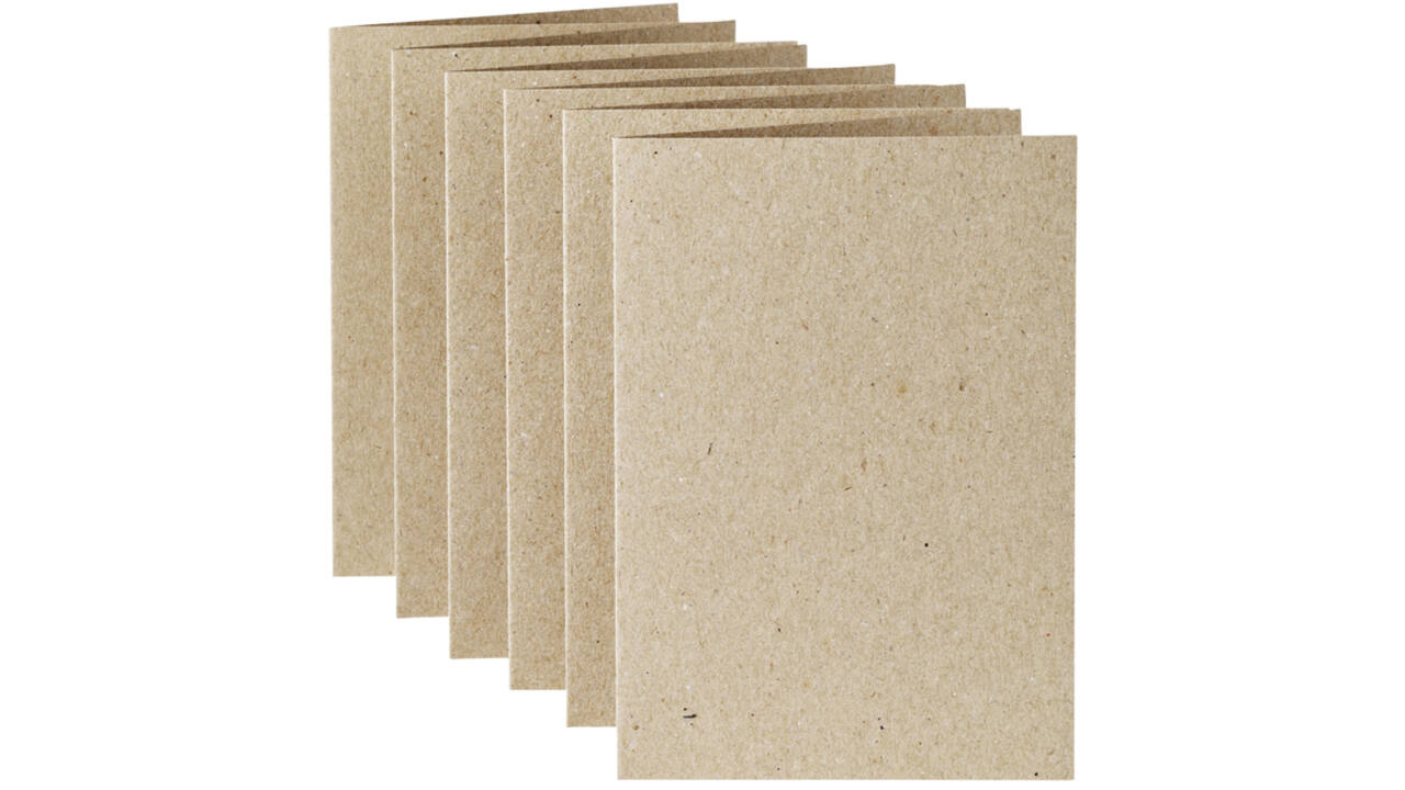 Correspondentiekaart Papicolor dubbel 105x148mm kraft grijs pak à 6 stuks