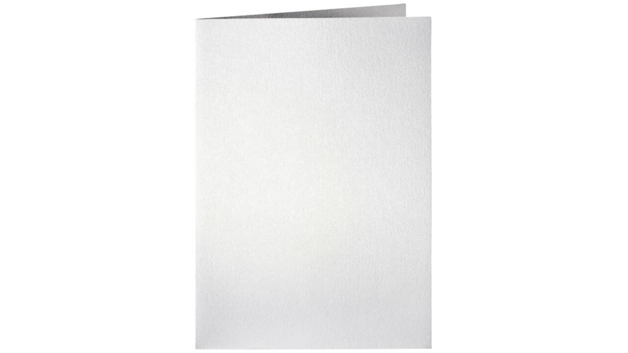 Correspondentiekaart Papicolor dubbel 105x148mm metallic parelwit pak à 6 stuks