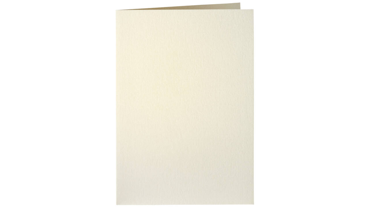 Correspondentiekaart Papicolor dubbel 105x148mm metallic ivoor pak à 6 stuks