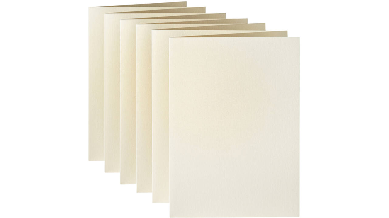 Correspondentiekaart Papicolor dubbel 105x148mm metallic ivoor pak à 6 stuks