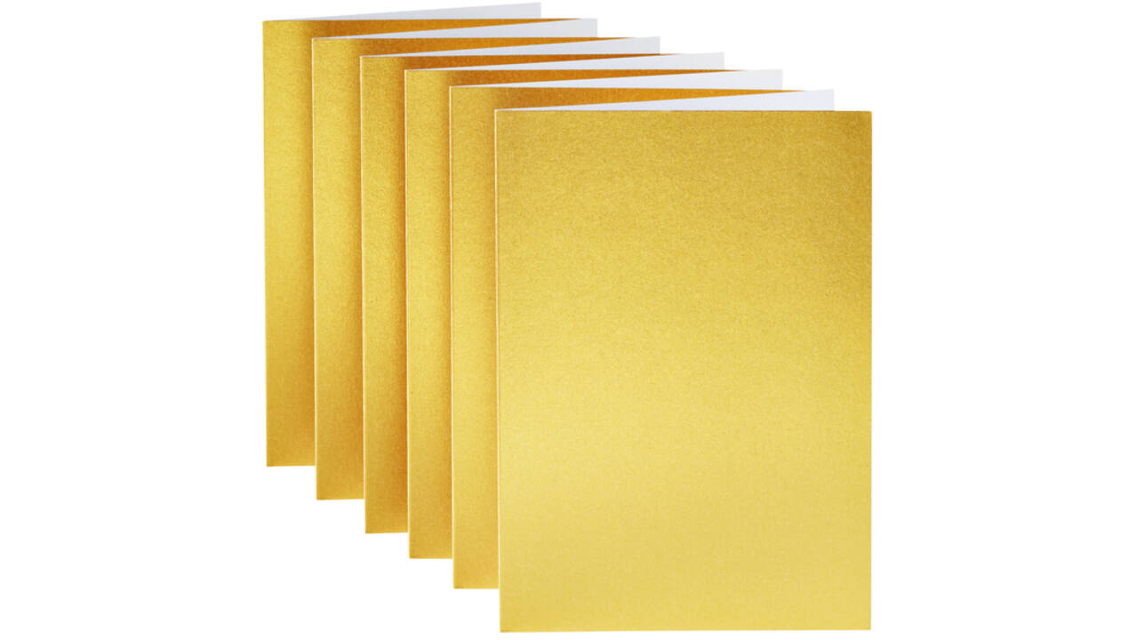 Correspondentiekaart Papicolor dubbel 105x148mm metallic goud pak à 6 stuks