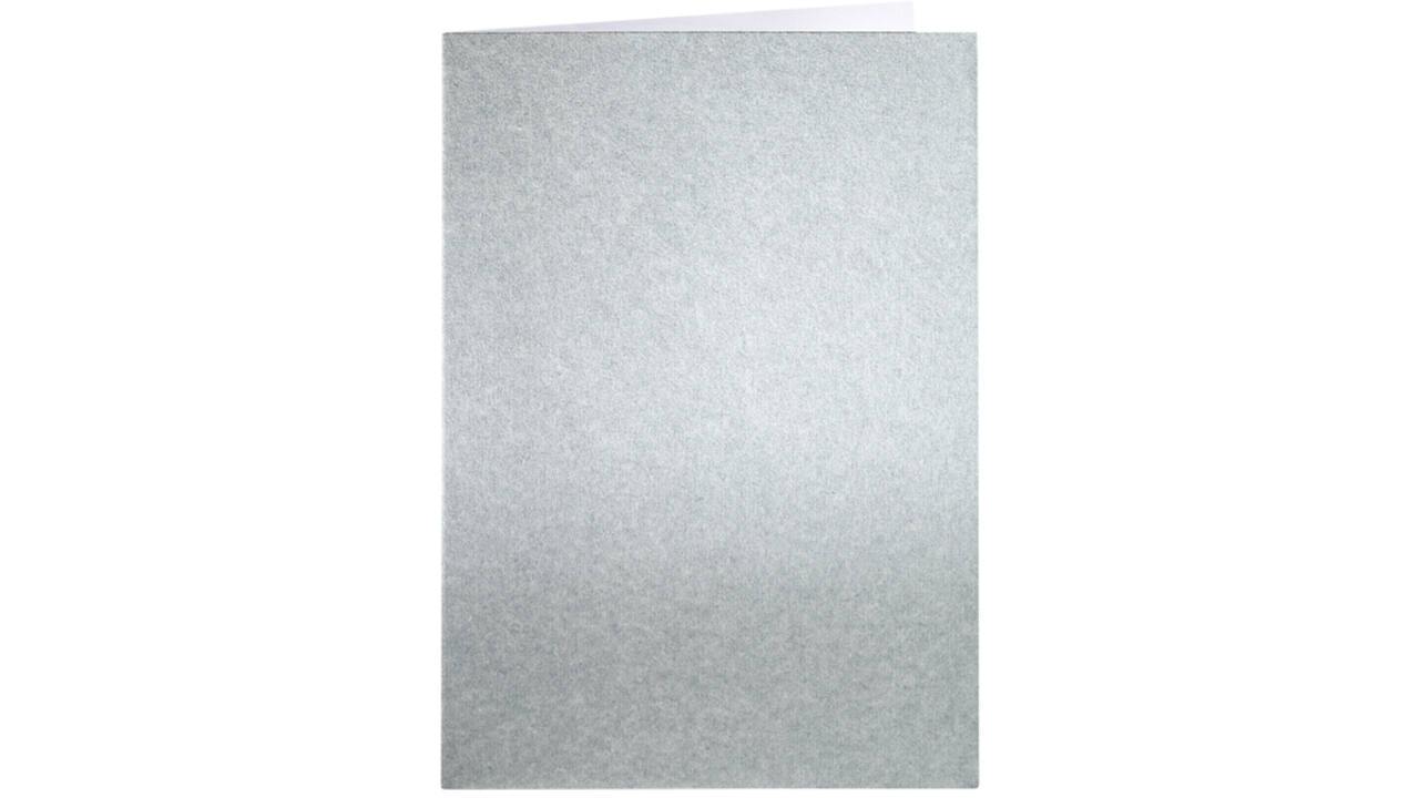 Correspondentiekaart Papicolor dubbel 105x148mm metallic zilver pak à 6 stuks
