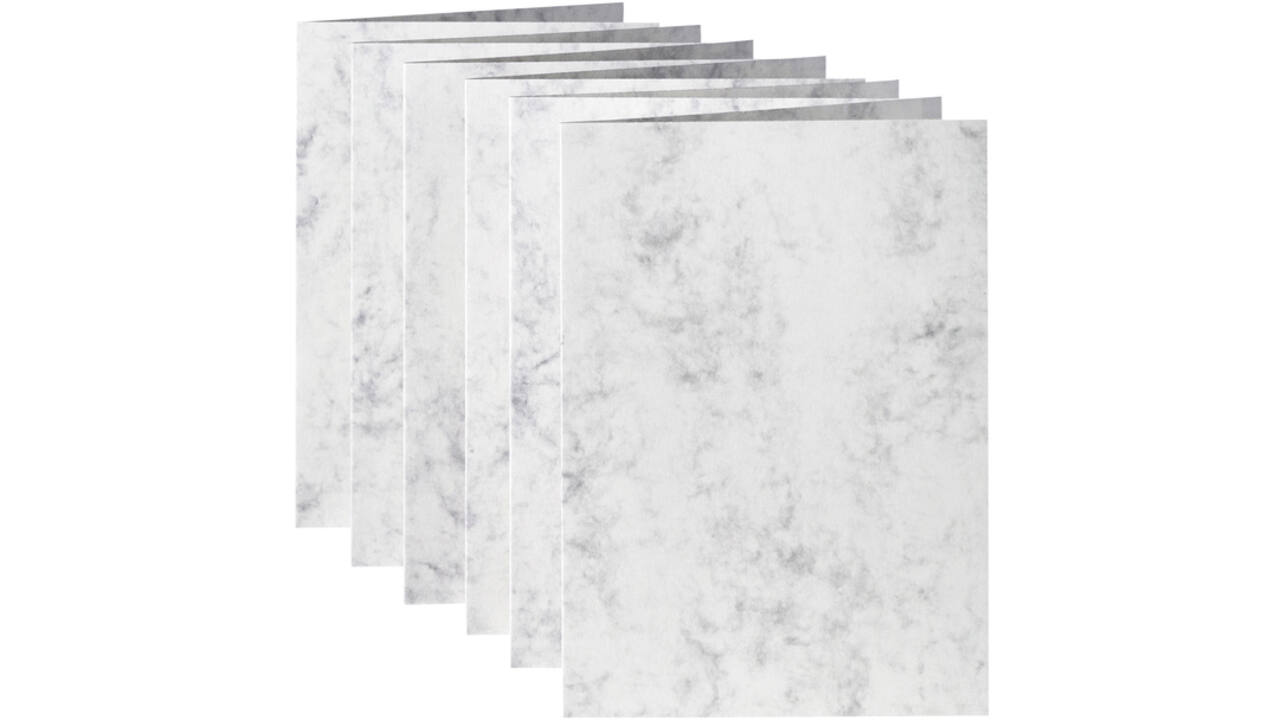 Correspondentiekaart Papicolor dubbel 105x148mm marmer grijs pak à 6 stuks