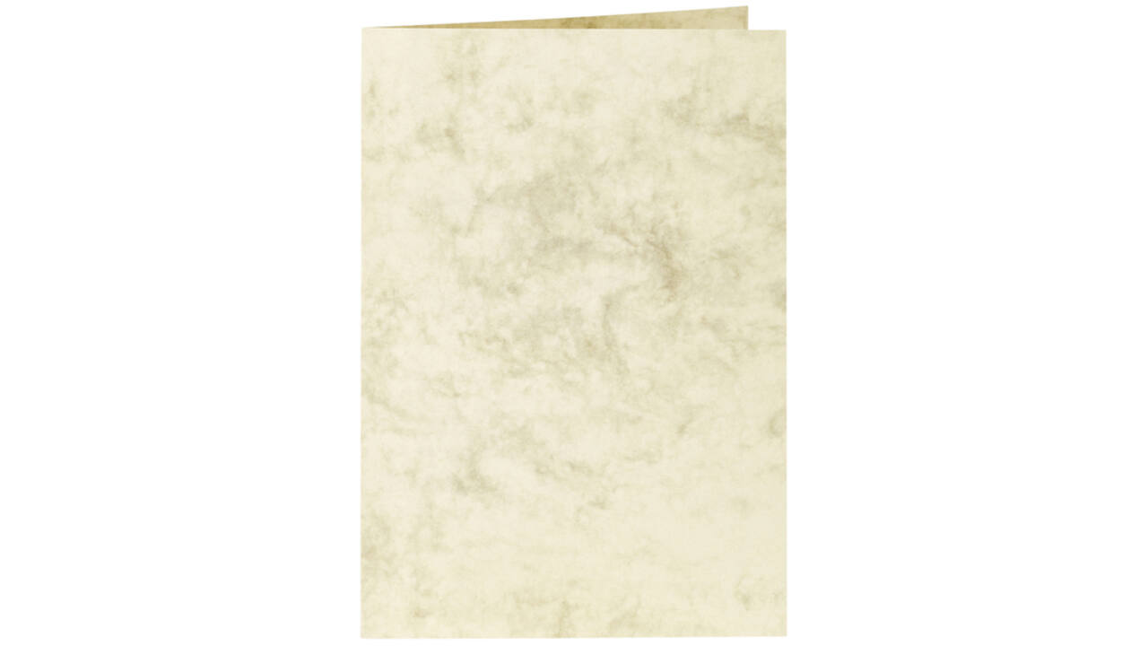 Correspondentiekaart Papicolor dubbel 105x148mm marmer ivoor pak à 6 stuks