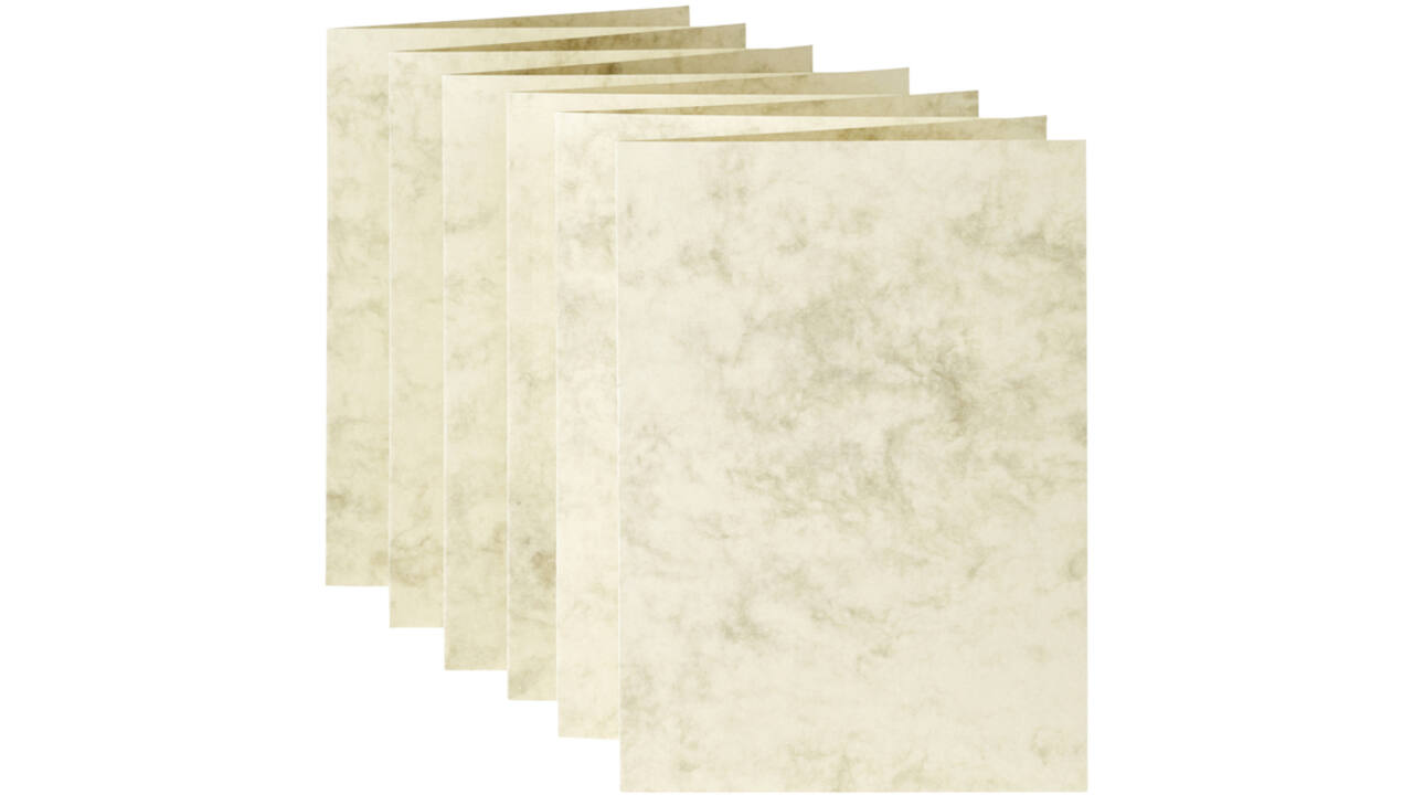 Correspondentiekaart Papicolor dubbel 105x148mm marmer ivoor pak à 6 stuks