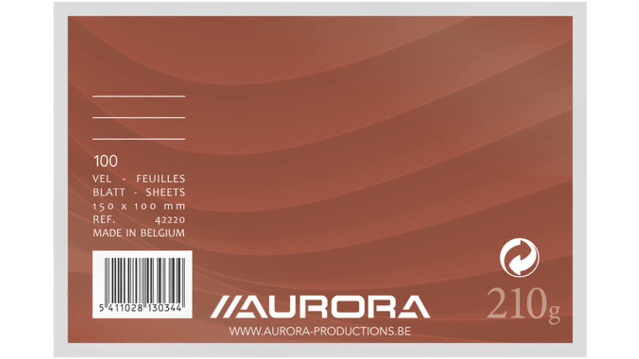 Systeemkaart Aurora 150x100mm lijn + rode koplijn 210gr wit