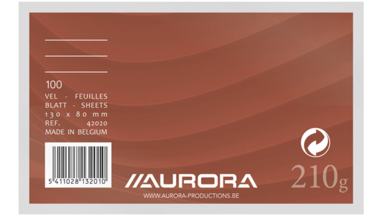 Systeemkaart Aurora 130x80mm lijn met rode koplijn 210gr wit