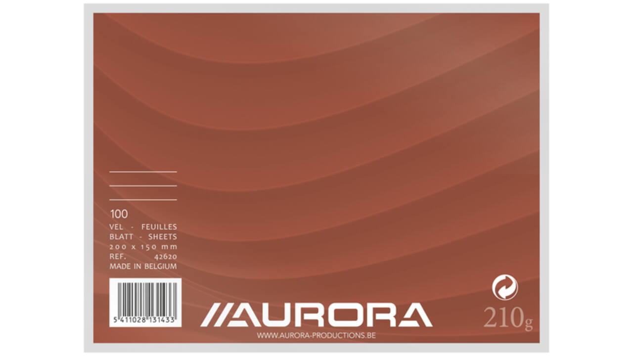 Systeemkaart Aurora 200x150mm lijn met rode koplijn 210gr wit