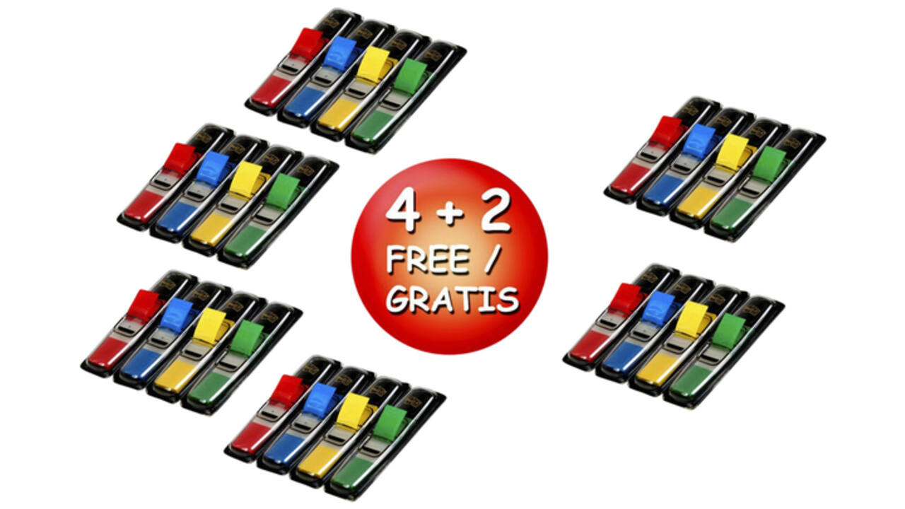 Indextabs Post-it 6834 11.9x43.1mm 4+2 gratis 35 tabs per dispenser