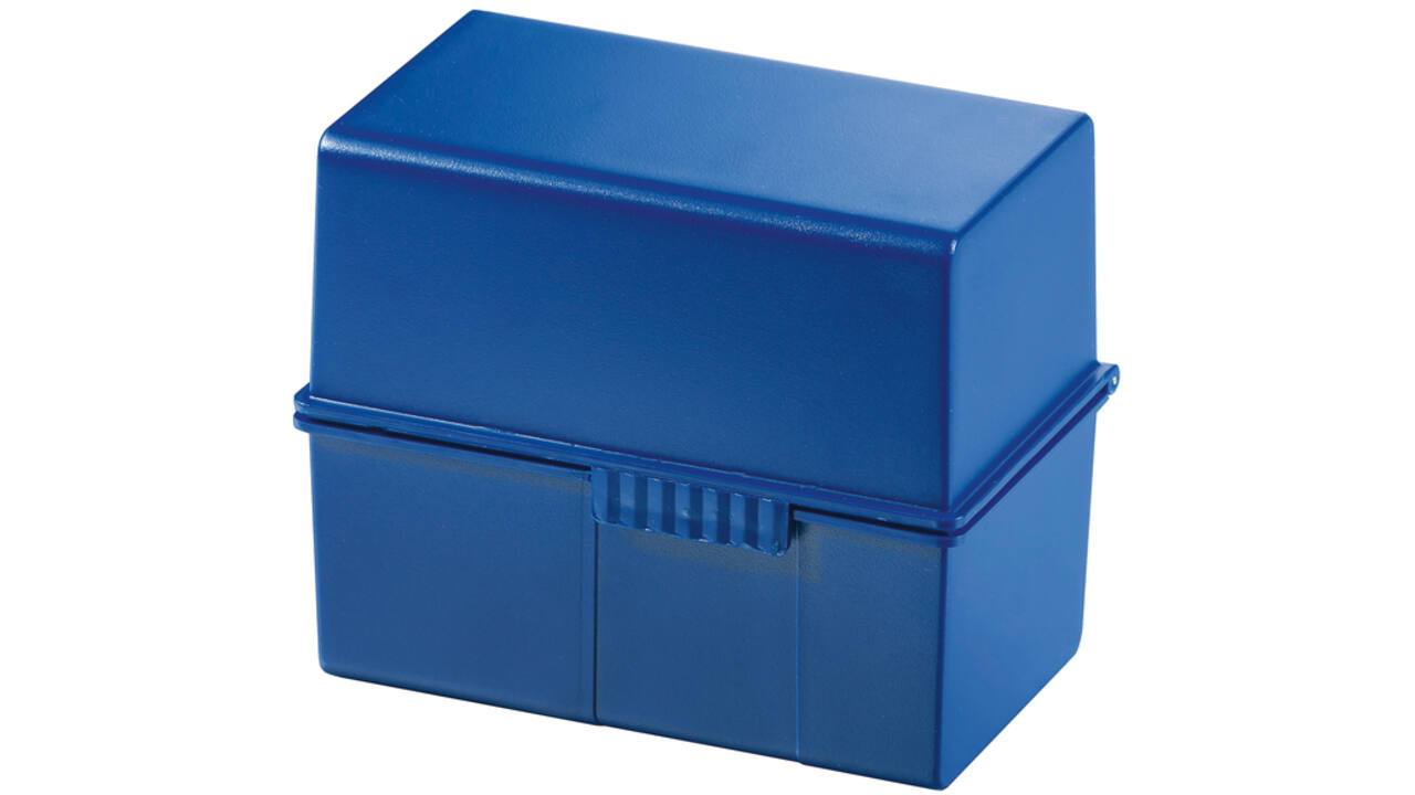 Kaartenbak Han breed A6 kunststof blauw