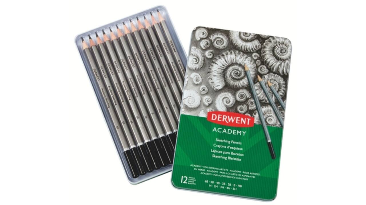 Potlood Derwent Academy 6B5H assorti hardheden blik à 12 stuks