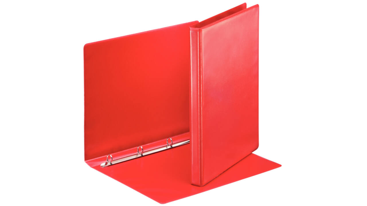 Presentatieringband Esselte Essentials panorama A4 4-rings O-mechaniek 30mm rood