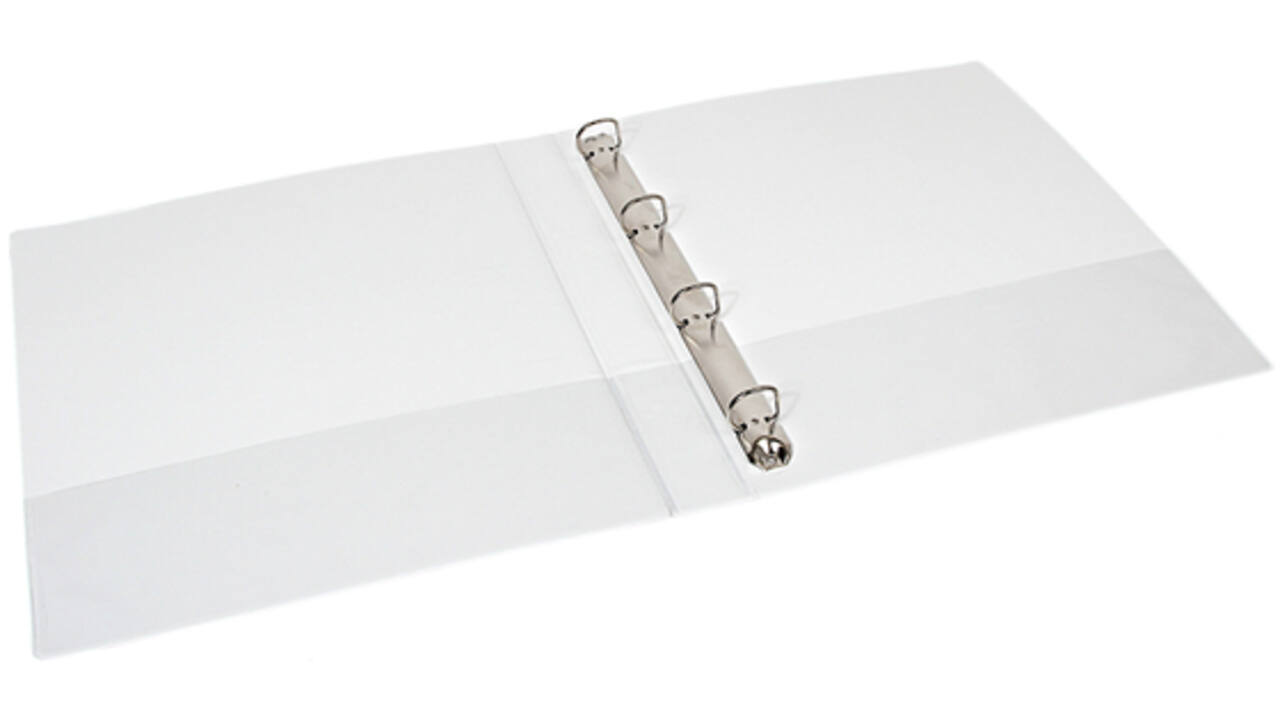 Presentatieringband Quantore A4 4-rings D-mech 15mm wit