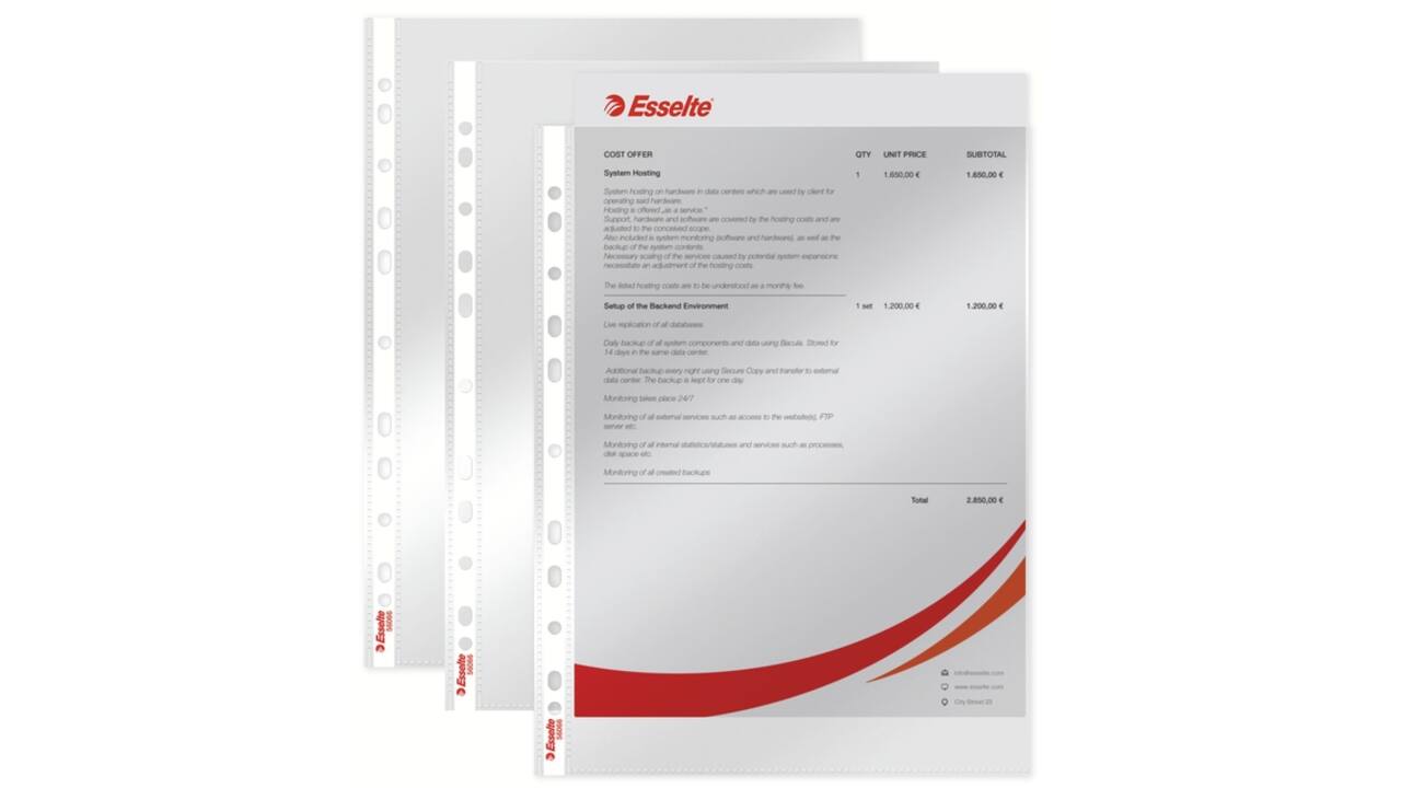 Showtas Esselte copy safe 0.06mm PP A4 glashelder 100 stuks