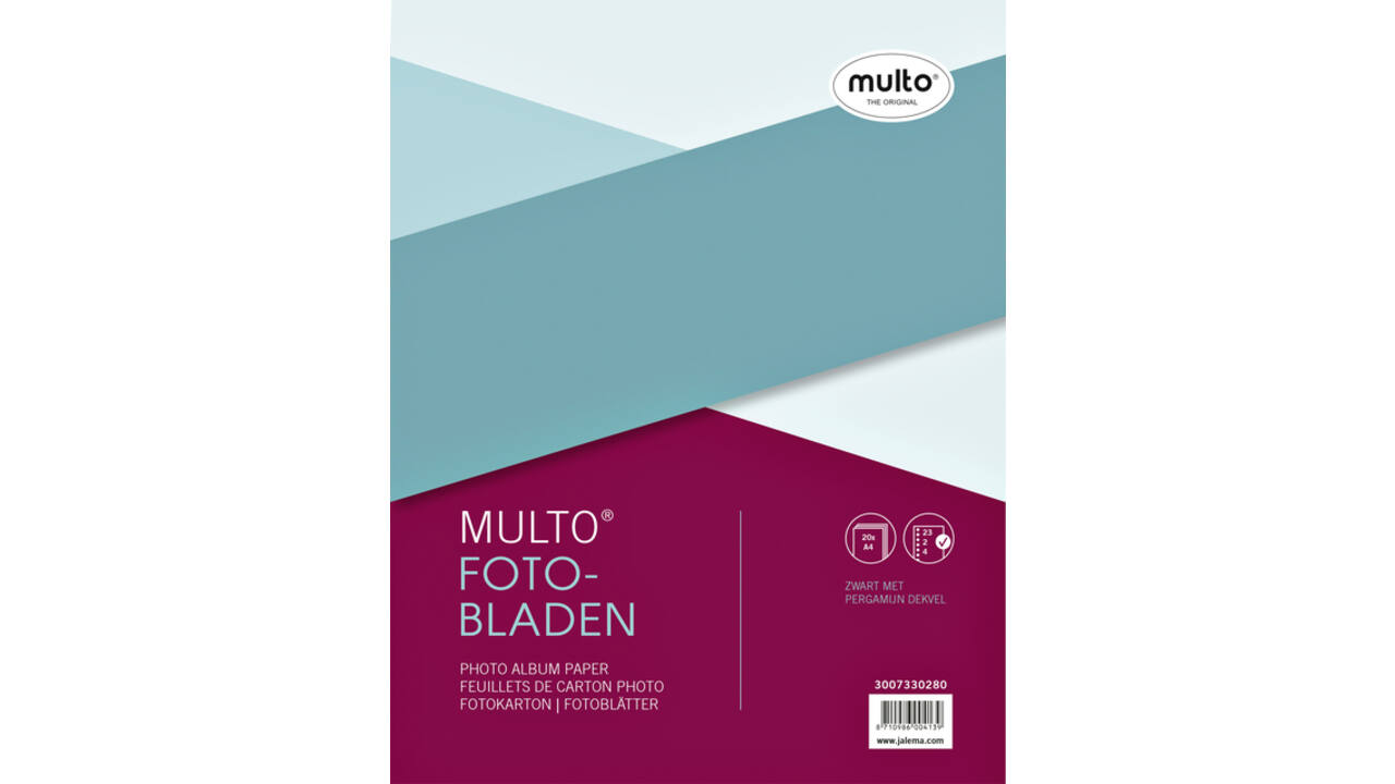 Interieur Multo fotobladen A4 23-gaats met dekvel 20vel zwart