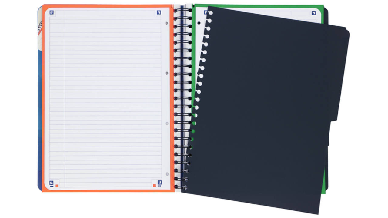 Projectboek Oxford School A4+ lijn 4-gaats 240 pagina's 80gr blauw