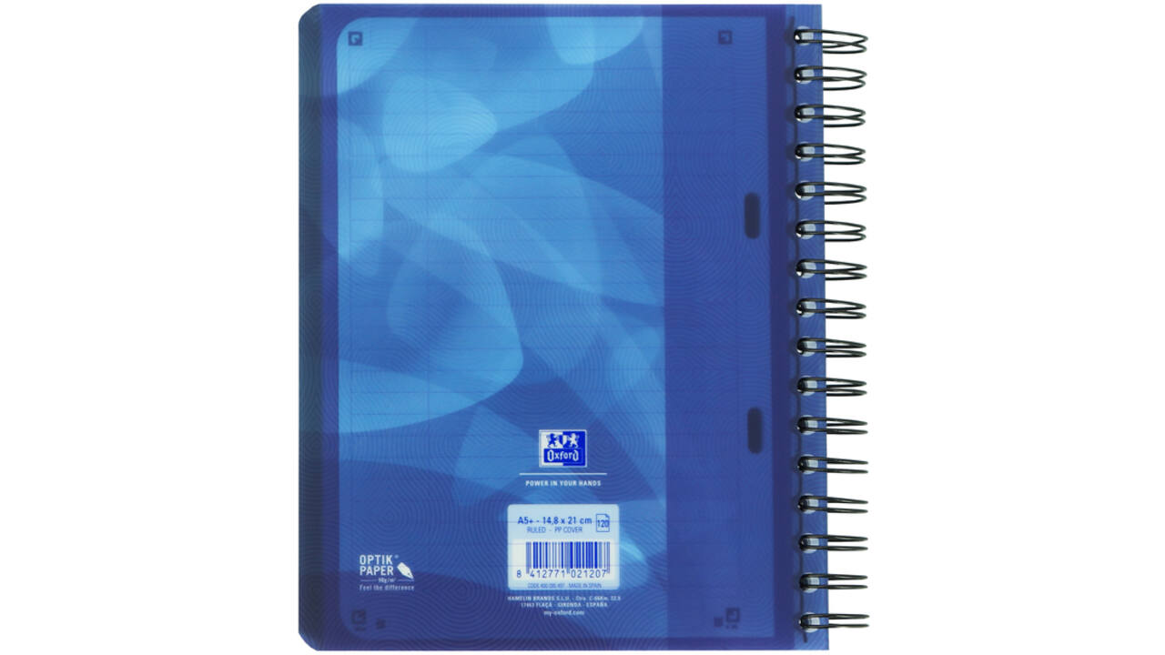 Projectboek Oxford School A5+ lijn 6-gaats 240 pagina's 80gr blauw