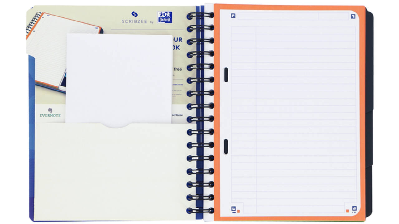 Projectboek Oxford School A5+ lijn 6-gaats 240 pagina's 80gr blauw