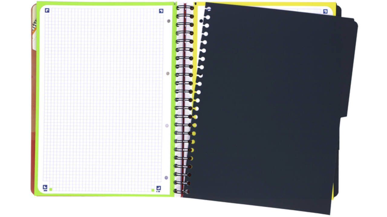 Projectboek Oxford School A4+ ruit 5x5mm 4-gaats 240 pagina's rood