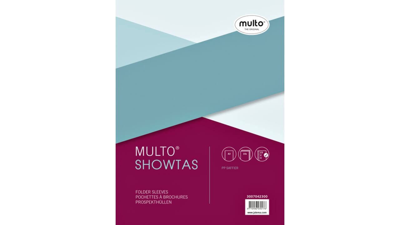 Showtas Multo 23-gaats PP 0.08mm A3 dwars 10 stuks