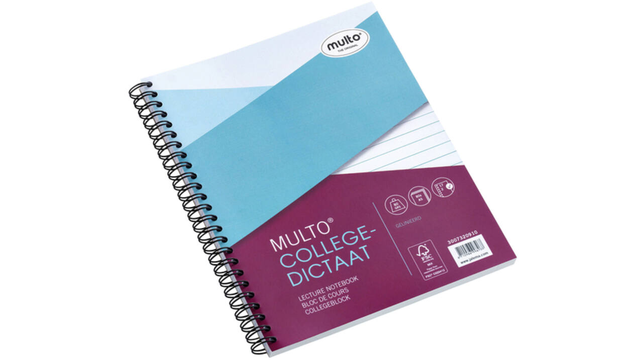 Collegedictaat Multo A5 lijn 17-gaats 160 pagina's 80gr wit