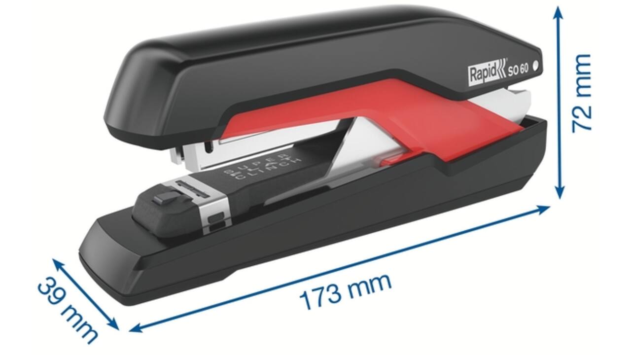 Bureaunietmachine Rapid Supreme fullstrip S1O60 60 vel zwart/rood