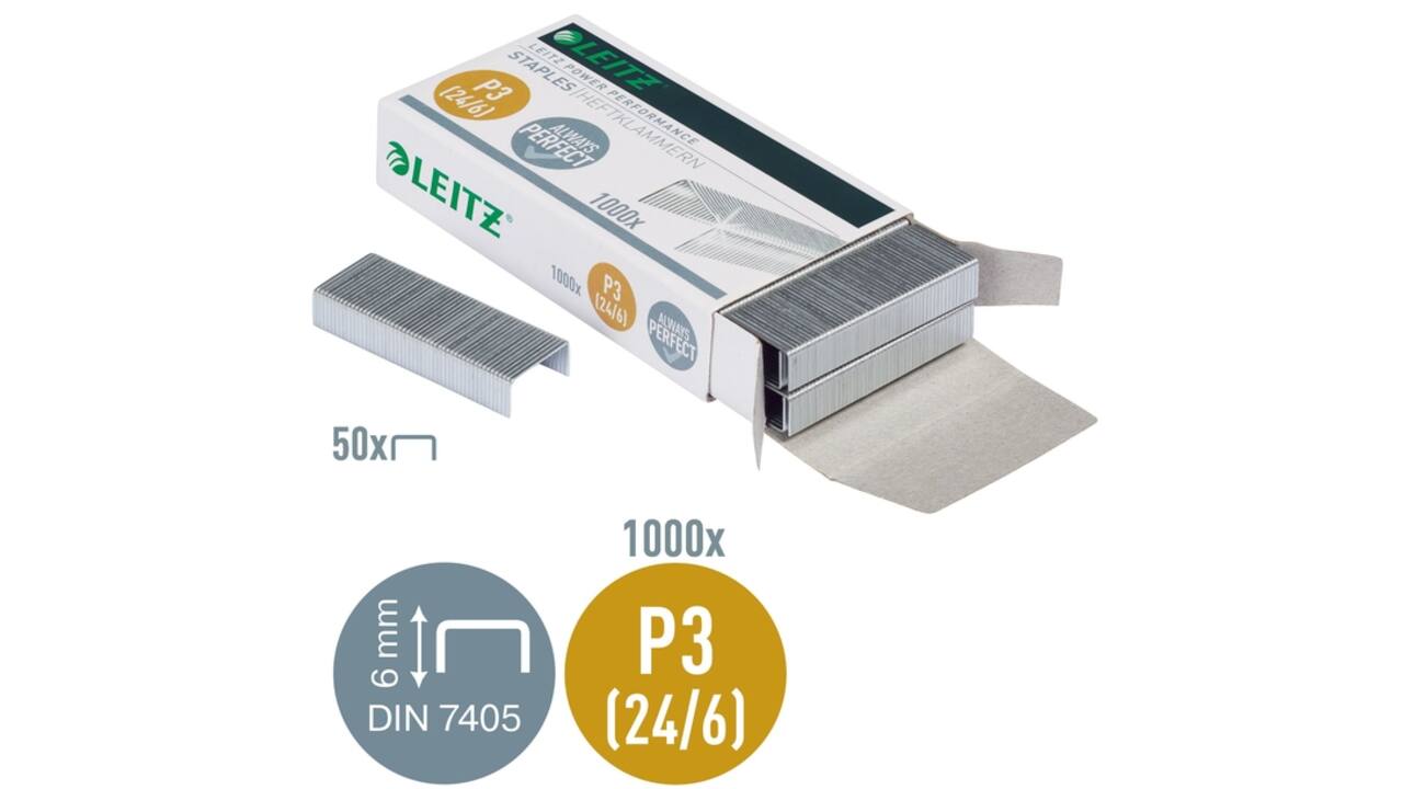 Nieten Leitz 24/6 verzinkt 1000 stuks