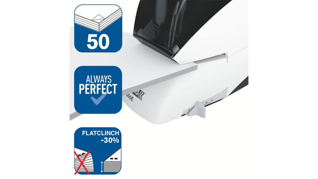 Nietmachine Rapid Classic contactloos elektrisch R5050e 50 vel wit/zwart
