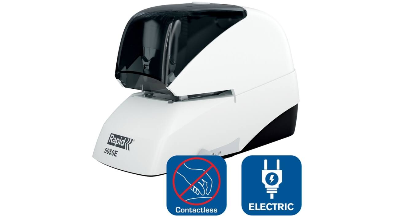 Nietmachine Rapid Classic contactloos elektrisch R5050e 50 vel wit/zwart
