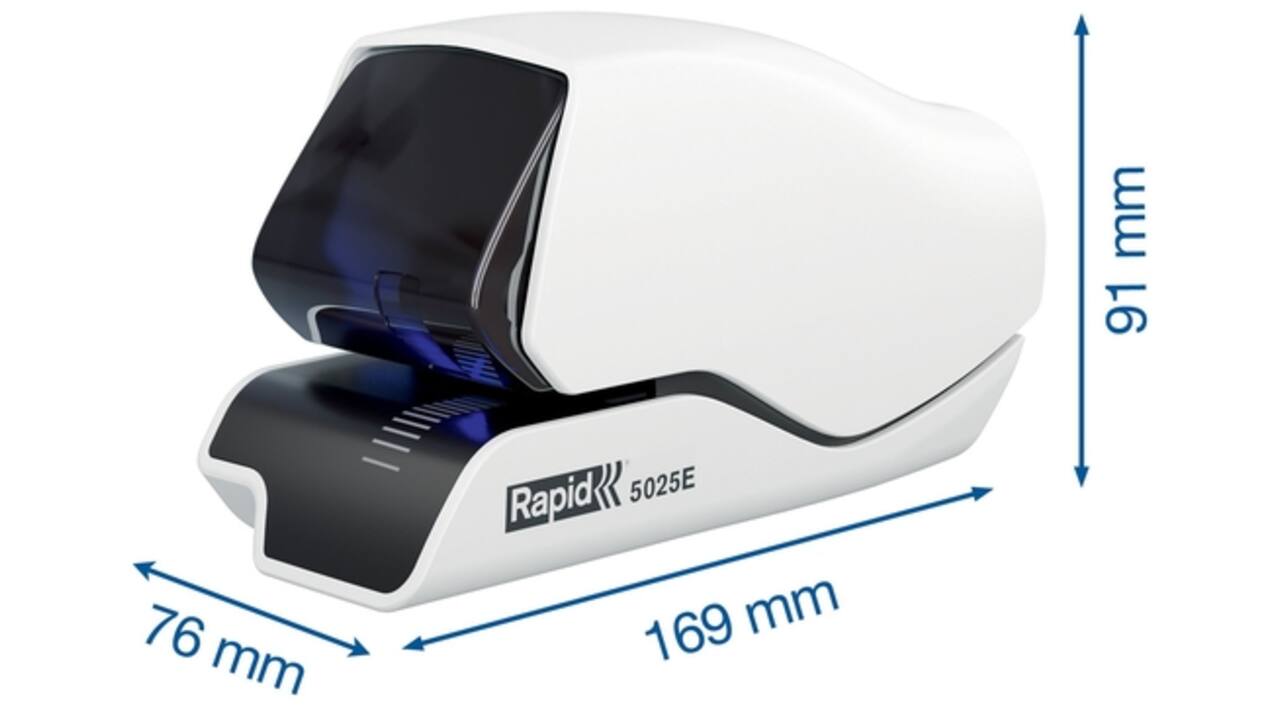 Nietmachine Rapid Supreme contactloos elektrisch 5025 e 25 vel wit
