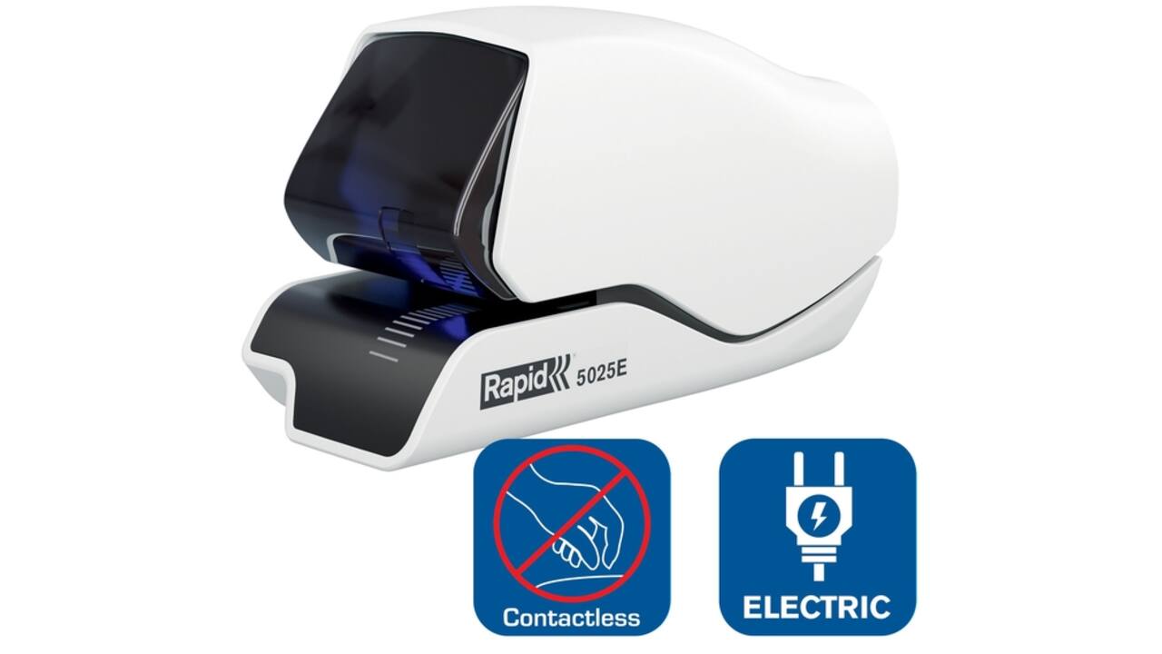 Nietmachine Rapid Supreme contactloos elektrisch 5025 e 25 vel wit